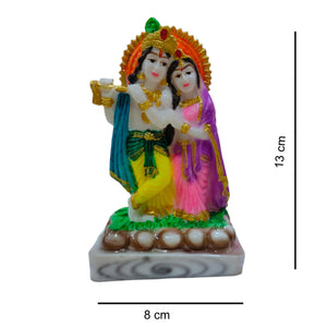 Radha Krishna Idol Handcrafted Handmade Marble Dust Polyresin - 13 x 8 cm perfect for Home, Office, Gifting RKC-1