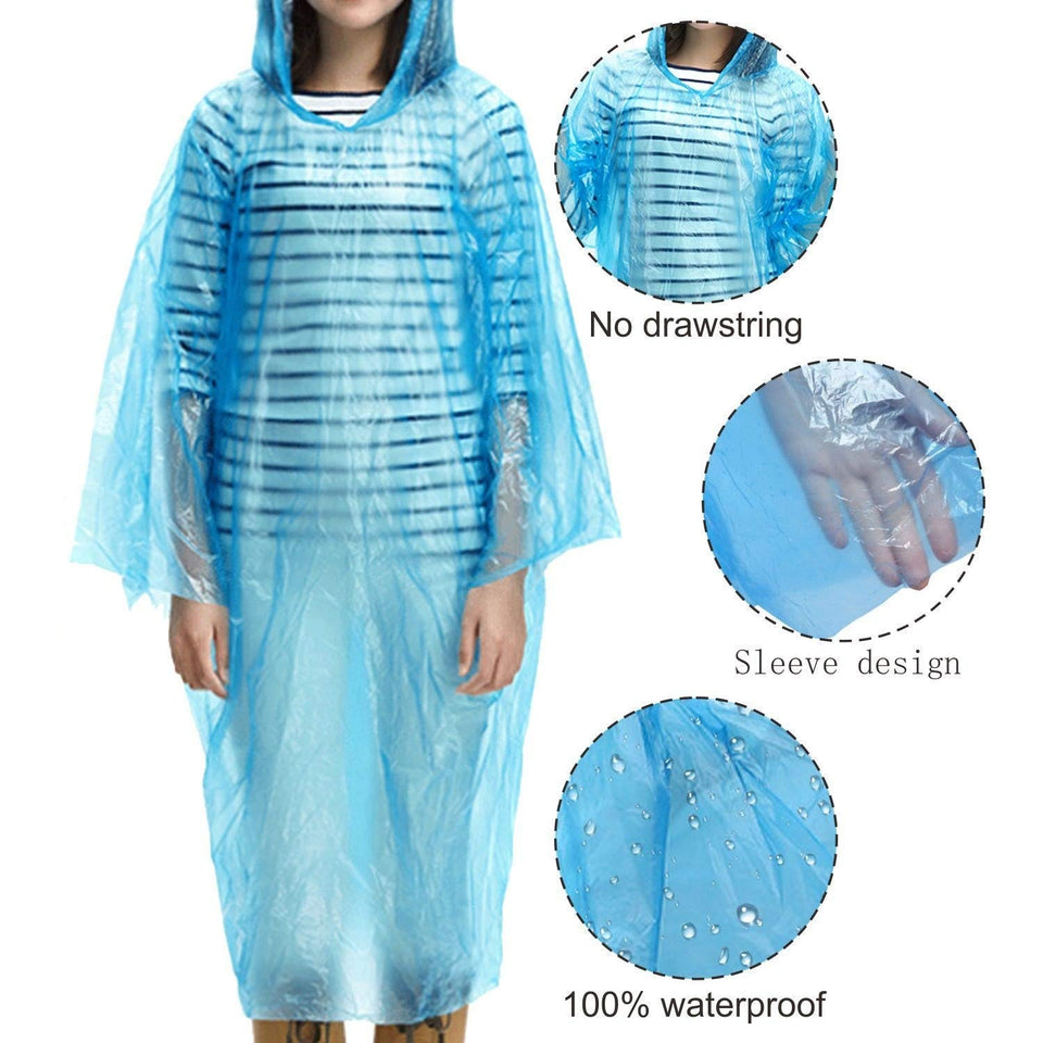 Raincoat Disposable Waterproof Reusable Rain coat Poncho for Men and Women - halfrate.in