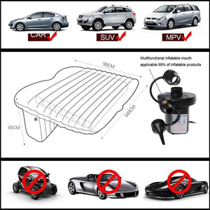 Car Bed Mattress with Two Air Pillows, CAR BED Inflatable Car Air Mattress with Pump (Portable) Travel, Camping - halfrate.in