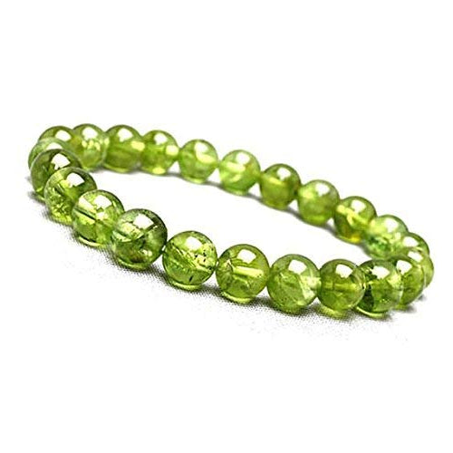 Natural Peridot Gemstone Bracelet for Vastu Feng Shui Chakra Aura Personal Reiki Healing Crystals Round 8 mm Beads for Love & Health