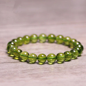 Natural Peridot Gemstone Bracelet for Vastu Feng Shui Chakra Aura Personal Reiki Healing Crystals Round 8 mm Beads for Love & Health