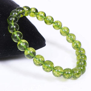 Natural Peridot Gemstone Bracelet for Vastu Feng Shui Chakra Aura Personal Reiki Healing Crystals Round 8 mm Beads for Love & Health