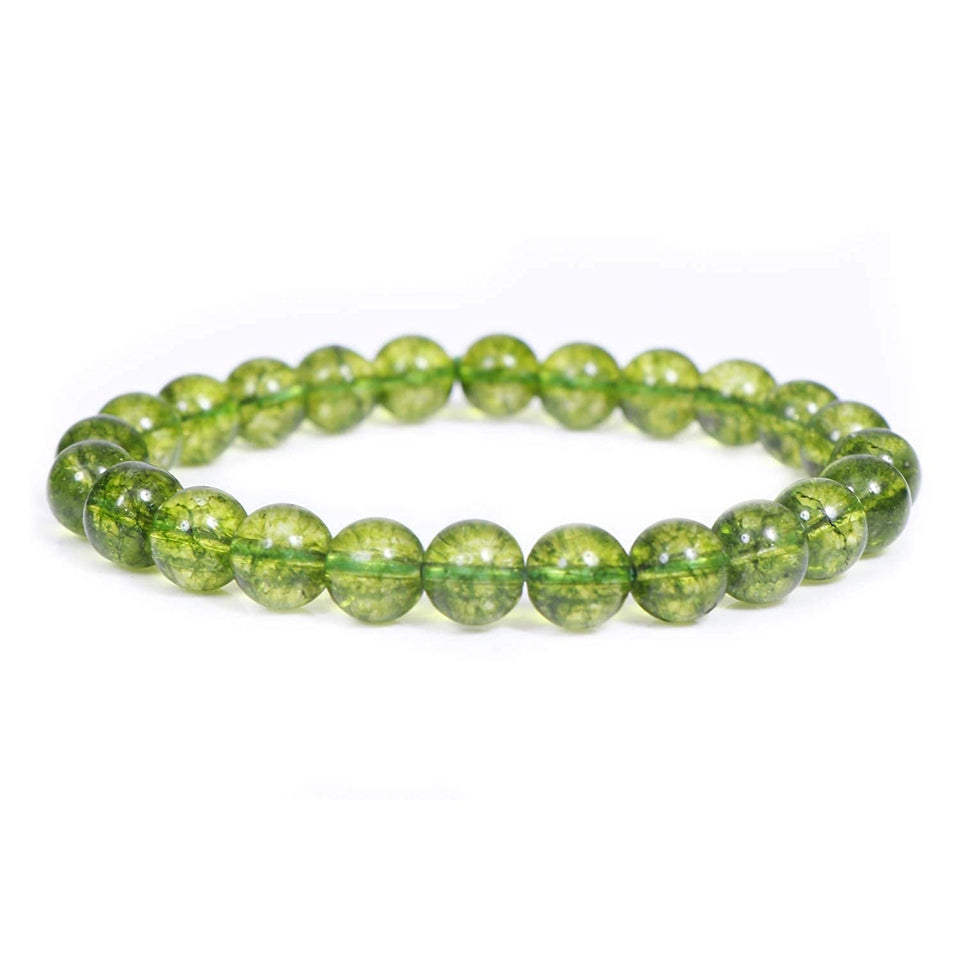 Natural Peridot Gemstone Bracelet for Vastu Feng Shui Chakra Aura Personal Reiki Healing Crystals Round 6 mm Beads for Love & Health