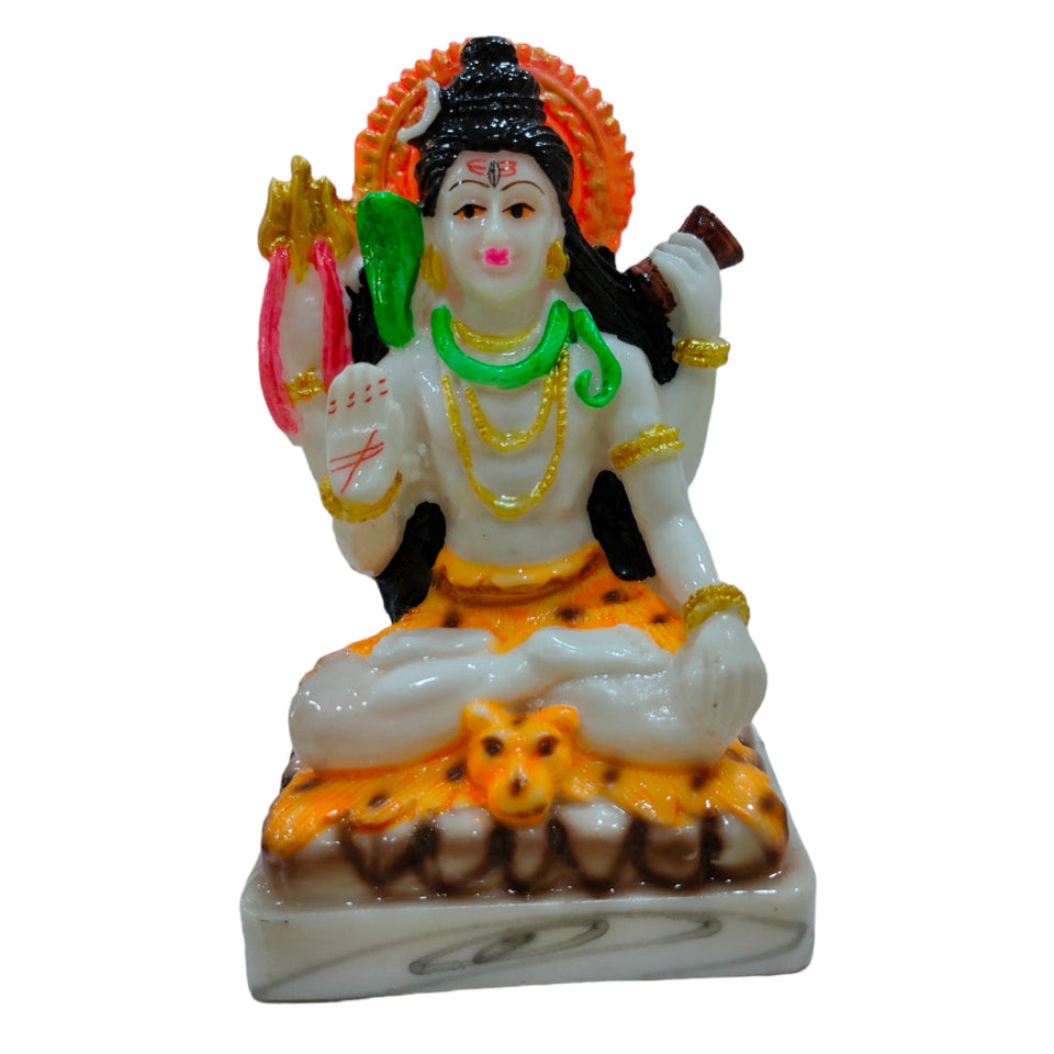 Lord Shiva / Shivji Idol Handcrafted Handmade Marble Dust Polyresin - 13 x 8 cm perfect for Home, Office, Gifting SC-1