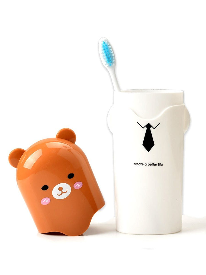 Portable Cartoon Animal Toothbrush Holder Box Plastic Tooth Mug Toothpaste Case Cup Pencil Box Travel Camping - halfrate.in