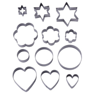 Cookie Cutter Stainless Steel Cookie Cutter With 4Shape, 12 Pieces - halfrate.in