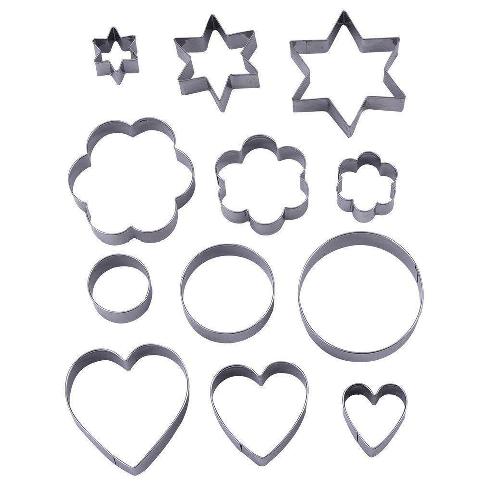 Cookie Cutter Stainless Steel Cookie Cutter With 4Shape, 12 Pieces - halfrate.in