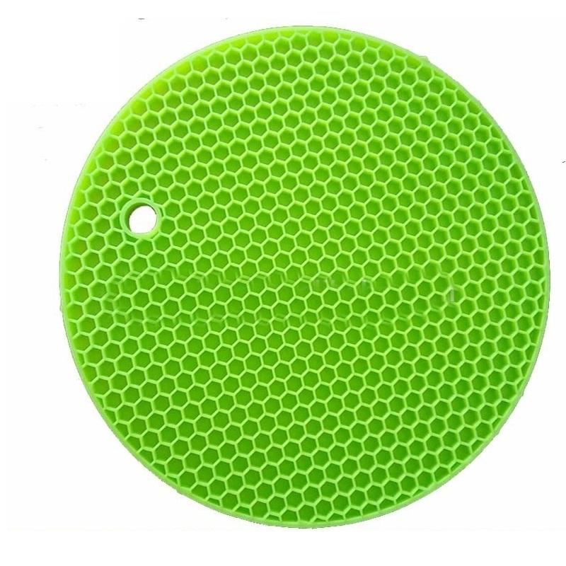 Flexible Honeycomb Silicone Round Pot Holder Non-slip Durable Heat Resistant Placemat Table Mat - halfrate.in