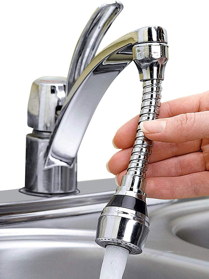 Turbo Flex 360 Degree Flexible 6 Inch Sprayer Extension Jet Stream/Water Saving Faucet - halfrate.in