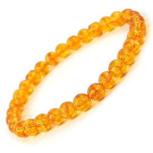 Round Beads Natural Citrine Stone 6 mm Bracelet For Reiki Chakra Yoga Meditation| Semi Precious Gemstones Stretchable Bracelet