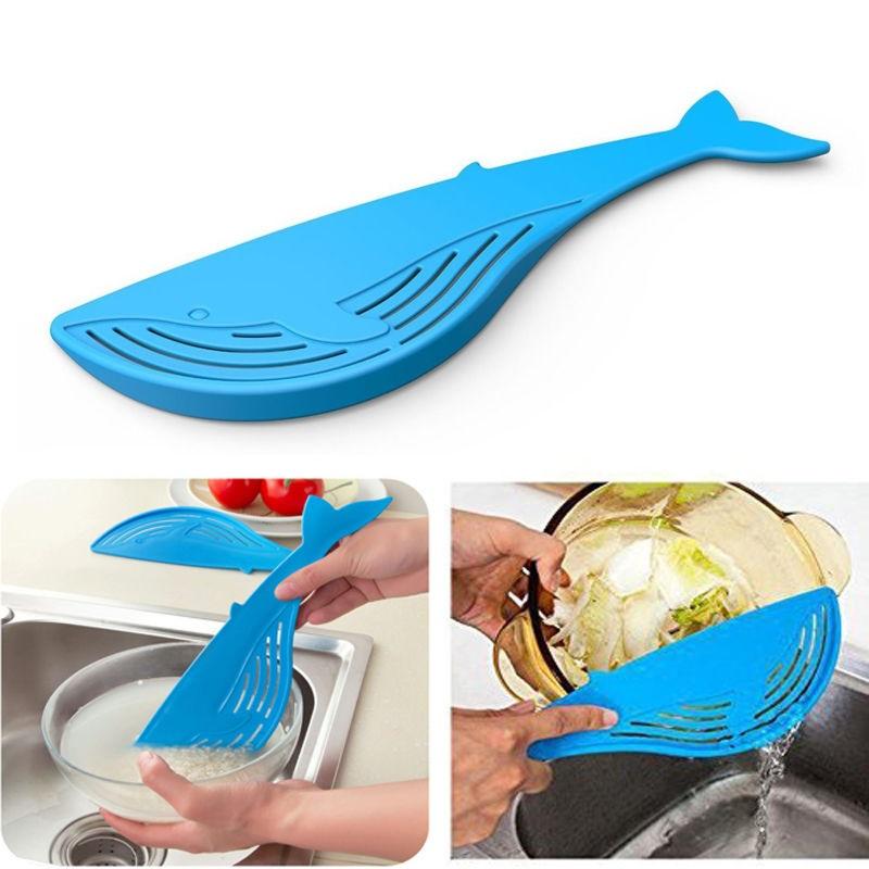 Fish Shaped Plastic Wash Rice Vegetable Fruit Noodles Sieve Colander Strainer Drainer - halfrate.in