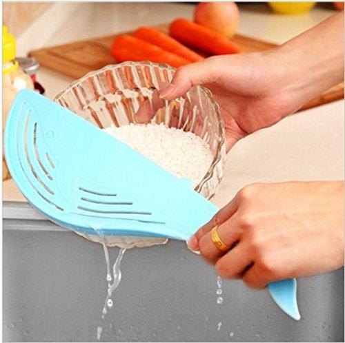 Fish Shaped Plastic Wash Rice Vegetable Fruit Noodles Sieve Colander Strainer Drainer - halfrate.in