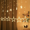 Star Curtain Light 6 Big Star 6 Small Star 138 LED lights with 8 Flashing Modes for Decoration for Diwali, Christmas, Birthday