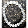 White Selenite Stone Bracelet 6mm Round Beads For Reiki Chakra Yoga Meditation Semi Precious Gemstone Stretchable Bracelet