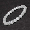 White Selenite Stone Bracelet 6mm Round Beads For Reiki Chakra Yoga Meditation Semi Precious Gemstone Stretchable Bracelet