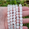 White Selenite Stone Bracelet 6mm Round Beads For Reiki Chakra Yoga Meditation Semi Precious Gemstone Stretchable Bracelet