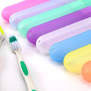 Plastic Toothbrush Cover Anti Bacterial Toothbrush Container Tooth Brush Cap Travel, Home Use Multi Color - 2 pcs