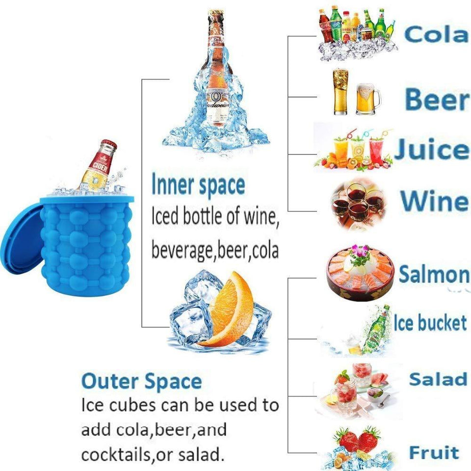 Silicone Ice Cube Maker | The Innovation Space Saving Ice Cube Maker | Bucket Revolutionary Space Saving Ice-Ball Makers - halfrate.in