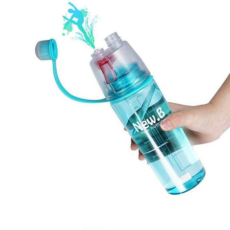 Stylish Water cum Mist Spray Bottle, 2 in 1 Drink & Spray Water Gym, Sports Bottle BPA Free, 600ml - halfrate.in