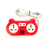 2 Socket 3 Pins 1 Socket 2 Pins Switch Spike Guard Power Strip with Switch Extension Cord Board Box with Surge Protector (Red, 1.5 m Cable)