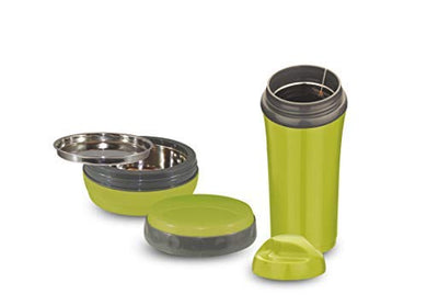 Stainless Steel Bite and SIP Lunch Box with Flask 400ml, Green