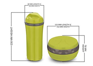 Stainless Steel Bite and SIP Lunch Box with Flask 400ml, Green