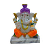 Pagadi Ganesha Idol Handcrafted Handmade Marble Dust Polyresin - 13 x 10 cm perfect for Home, Office, Gifting PGC-1