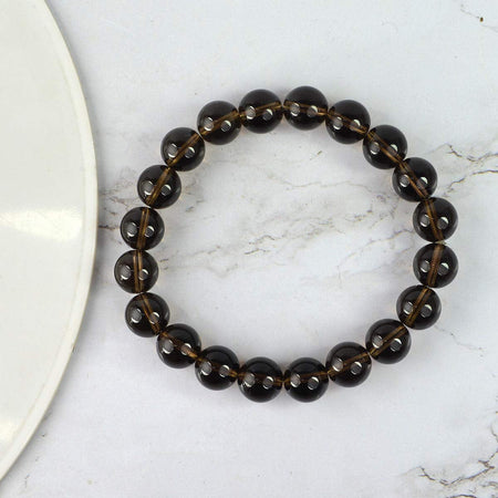 Natural Smoky Quartz Round 8mm Beads Bracelet Energised, Natural Smoky quartz stone