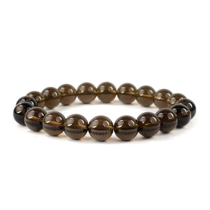 Natural Smoky Quartz Round 8mm Beads Bracelet Energised, Natural Smoky quartz stone