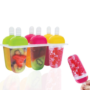 Plastic Reusable Popsicle Molds Ice Pop Makers Ice Pop Molds Kulfi Maker Mould, Candy Maker Plastic Popsicle Mold, Kids Ice Cream Tray Holder (Set of 6) - halfrate.in