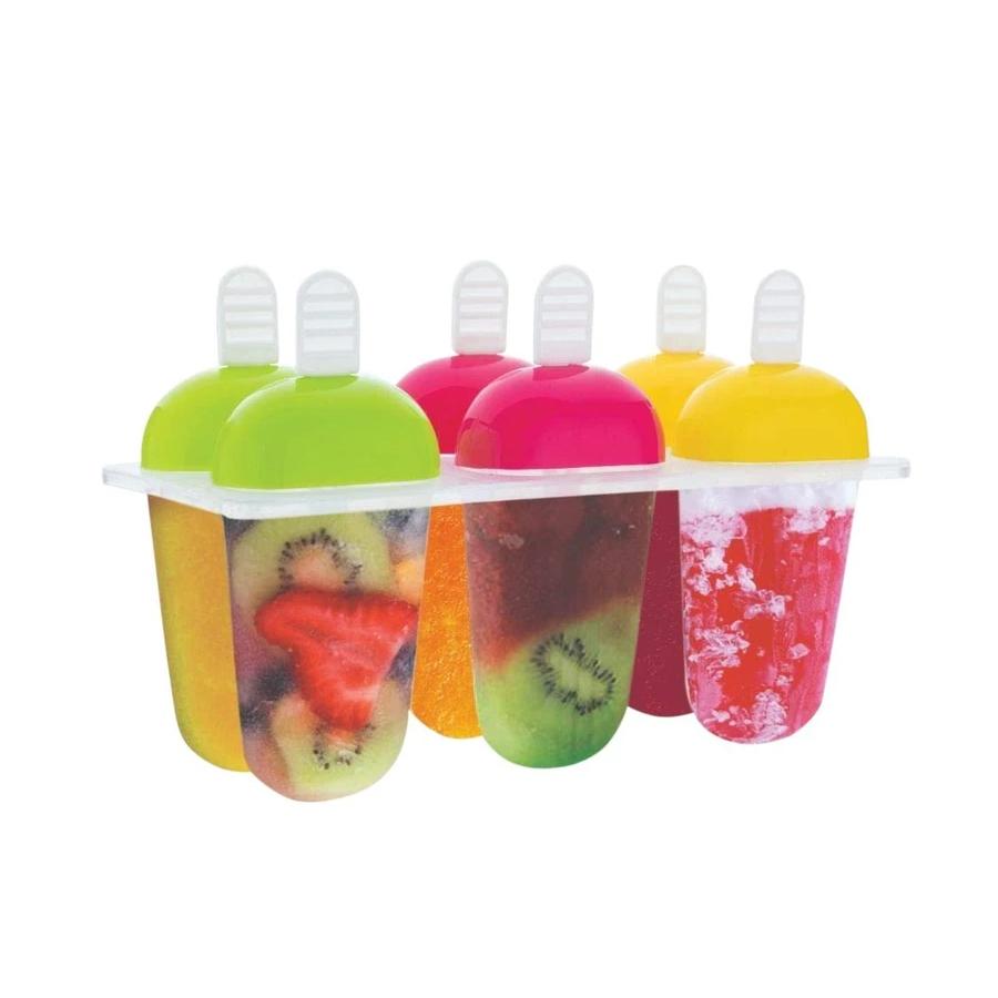 Plastic Reusable Popsicle Molds Ice Pop Makers Ice Pop Molds Kulfi Maker Mould, Candy Maker Plastic Popsicle Mold, Kids Ice Cream Tray Holder (Set of 6) - halfrate.in