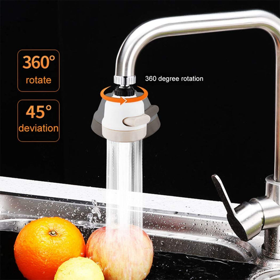 360 Degree Movable Faucet Aerator, Water-Saving Sprinkler and Device, 3-Gear Adjustable Head Nozzle Universal Adapter Sprayer for Kitchen and Bathroom