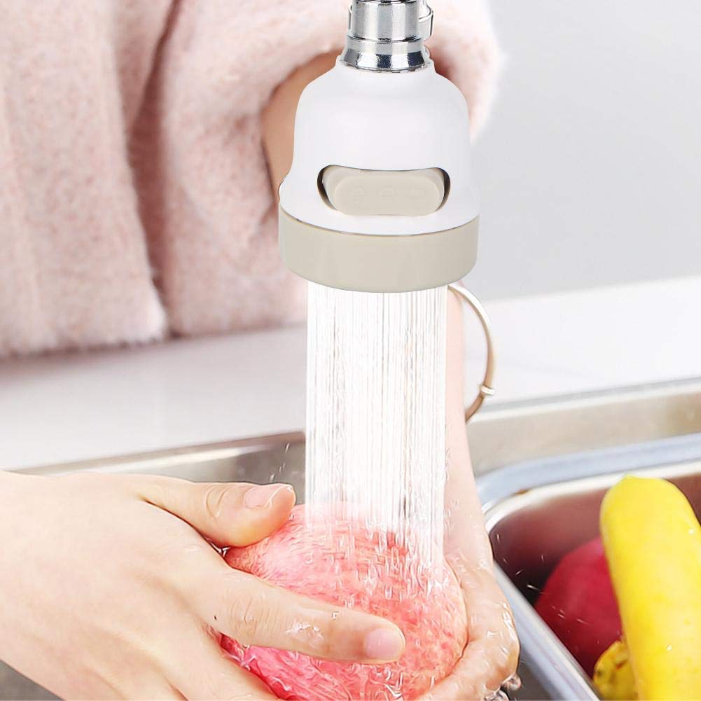 360 Degree Movable Faucet Aerator, Water-Saving Sprinkler and Device, 3-Gear Adjustable Head Nozzle Universal Adapter Sprayer for Kitchen and Bathroom