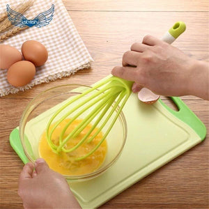 Plastic Flat Magic Master Balloon 2-in-1 Rotating Silicone Whisk, Egg & Cream Beater Hand Mixer Blender - halfrate.in