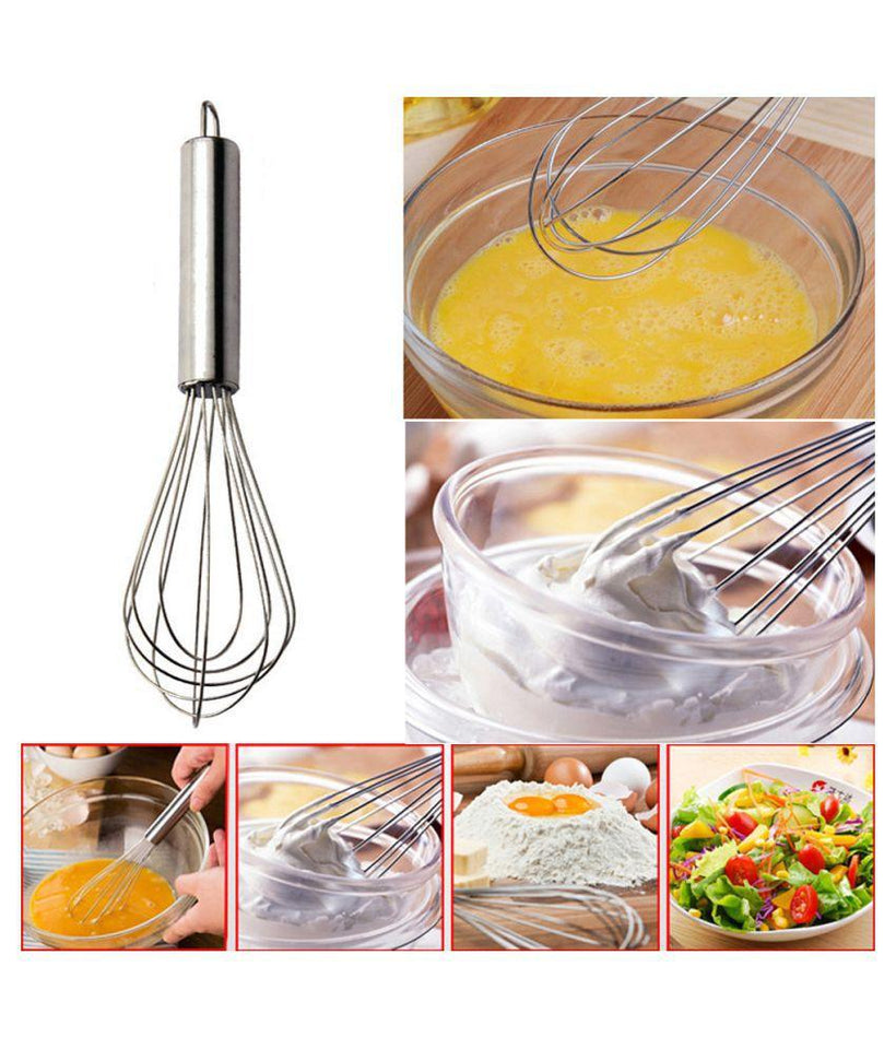 Stainless Steel Wire Balloon Whisk, Milk/Egg/Curd Beater Hand Mixer Blender - halfrate.in