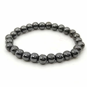 Natural Hematite Crystal Stone Bracelet for Unisex Adult 6 mm Bead Bracelet Round Shape