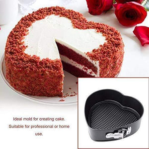 Teflon Coated 3 Pans in Heart, Round, and Square Shaped Cake Moulds  Non-Stick Tins/Pans/Trays with Removable Bottom - halfrate.in