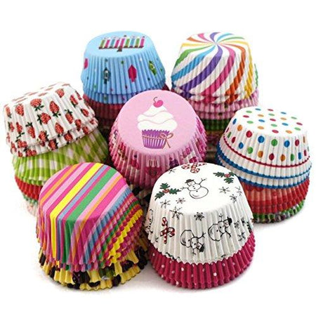 Baking Muffins High Quality Descent and Beautiful Design Round Cup Cake Paper Liner Greaseproof Microvave Or Oven Trey Safe (Multicolor) - halfrate.in