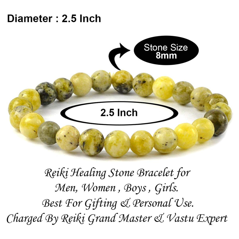 Natural Serpentine Crystal Stone Bracelet for Unisex Adult Reiki Energized 8 mm Bead Bracelet Round Shape