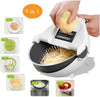 9 in 1 Julienne Slicer with Drain Basket Multi Fuction Food Strainer Fruit Colander Vegetable Slicer Grater Food Cutter Shredder - halfrate.in