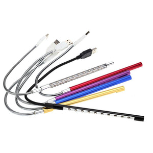 Mini Portable Flexible 10 LED USB Light Reading Lamp for Power Bank Notebook Laptop Computer Desktop PC