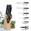 7 Pcs Imported Kitchen Knife Set Stainless steel with Wooden Block Stand Chef's Carver Boning Utility Pairing Knives and Scissors - halfrate.in