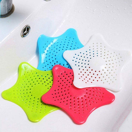 Silicone Star Shaped Sink Filter Bathroom Hair Catcher Drain Strainers Cover Trap for Basin