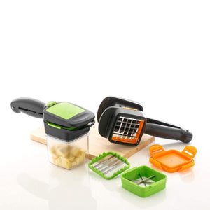 5 in 1 Cutter Chopper Dicer Veggie Multi Function Stainless Steel Vegetable Slice Chopper Slicer Non-Skid Base Slicer and Chopper - halfrate.in