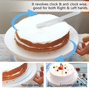 Plastic Revolving Cake Decorating Turntable Stand Cake Tools Decorating 360 Round Easy Rotate Turntable