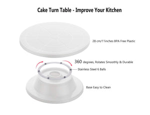 Plastic Revolving Cake Decorating Turntable Stand Cake Tools Decorating 360 Round Easy Rotate Turntable