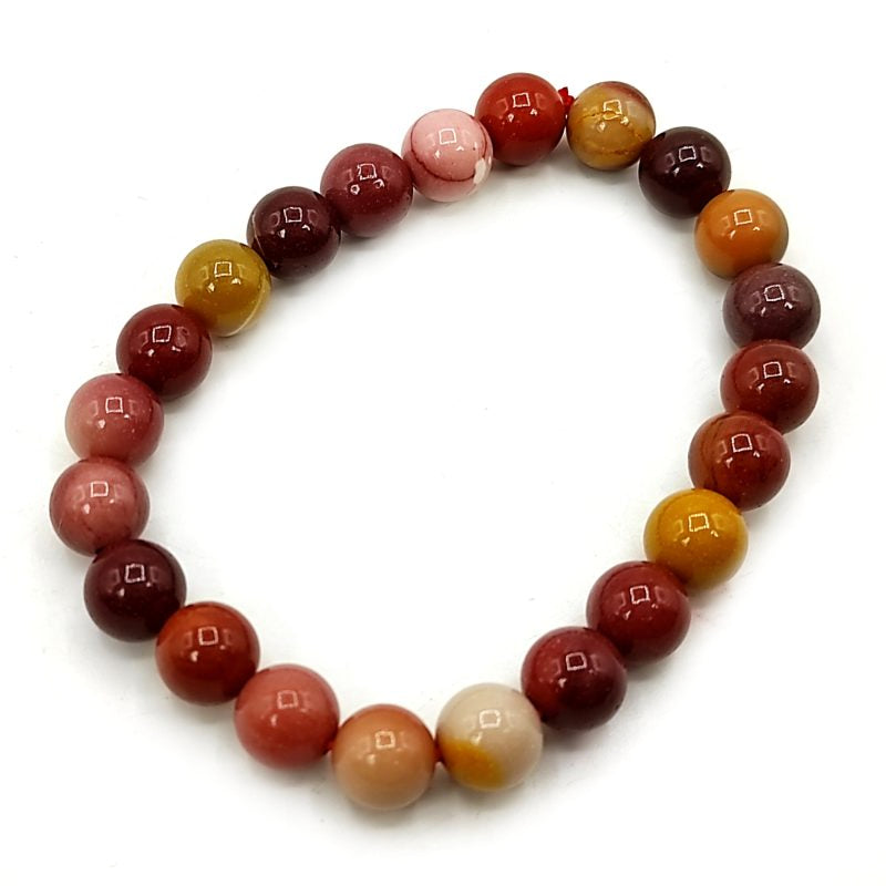 Natural Mookaite Crystal Stone Bracelet for Unisex Adult Reiki Energized 8 mm Bead Bracelet Round Shape