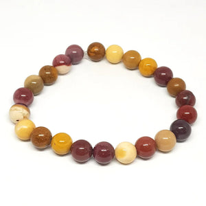 Natural Mookaite Crystal Stone Bracelet for Unisex Adult Reiki Energized 8 mm Bead Bracelet Round Shape