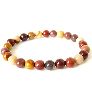 Natural Mookaite Crystal Stone Bracelet for Unisex Adult Reiki Energized 8 mm Bead Bracelet Round Shape