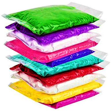 Rangoli Plastic Color Powder Pack of 10 polybags Multi colored for Door Decoration on Diwali, Navratri and more Indian Festival